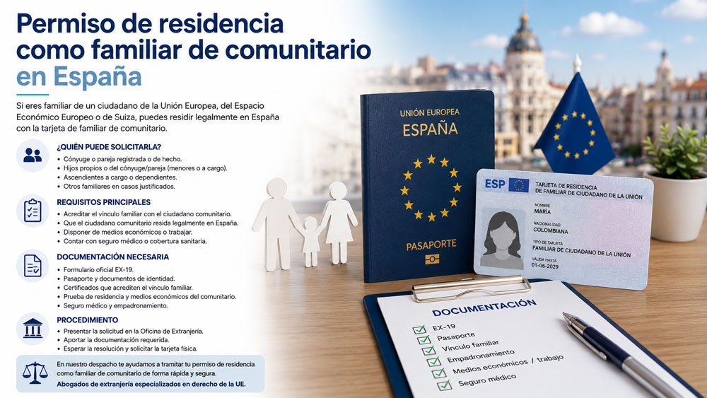 Obtener el permiso de residencia como familiar de comunitario en España en Madrid